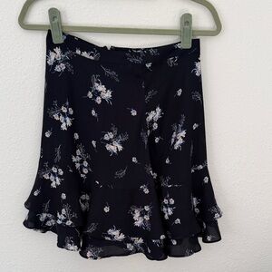 Floral Black Skirt